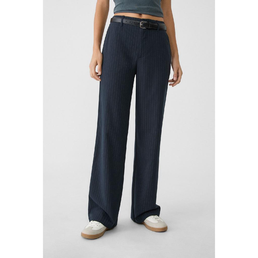 Straight Fit Fabric Pants