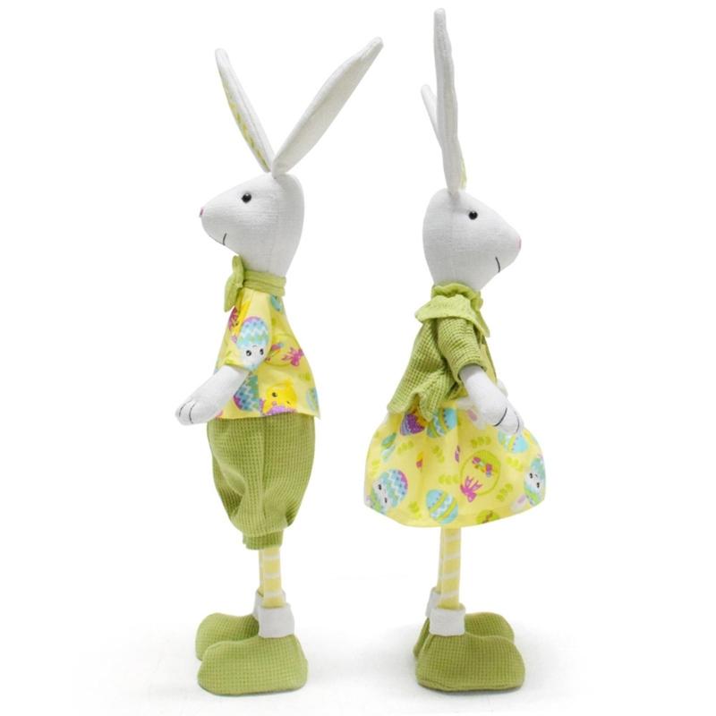 Easters Decoration Gnomes with Long Leg Standing Bunnys Figurines for Any Occasion