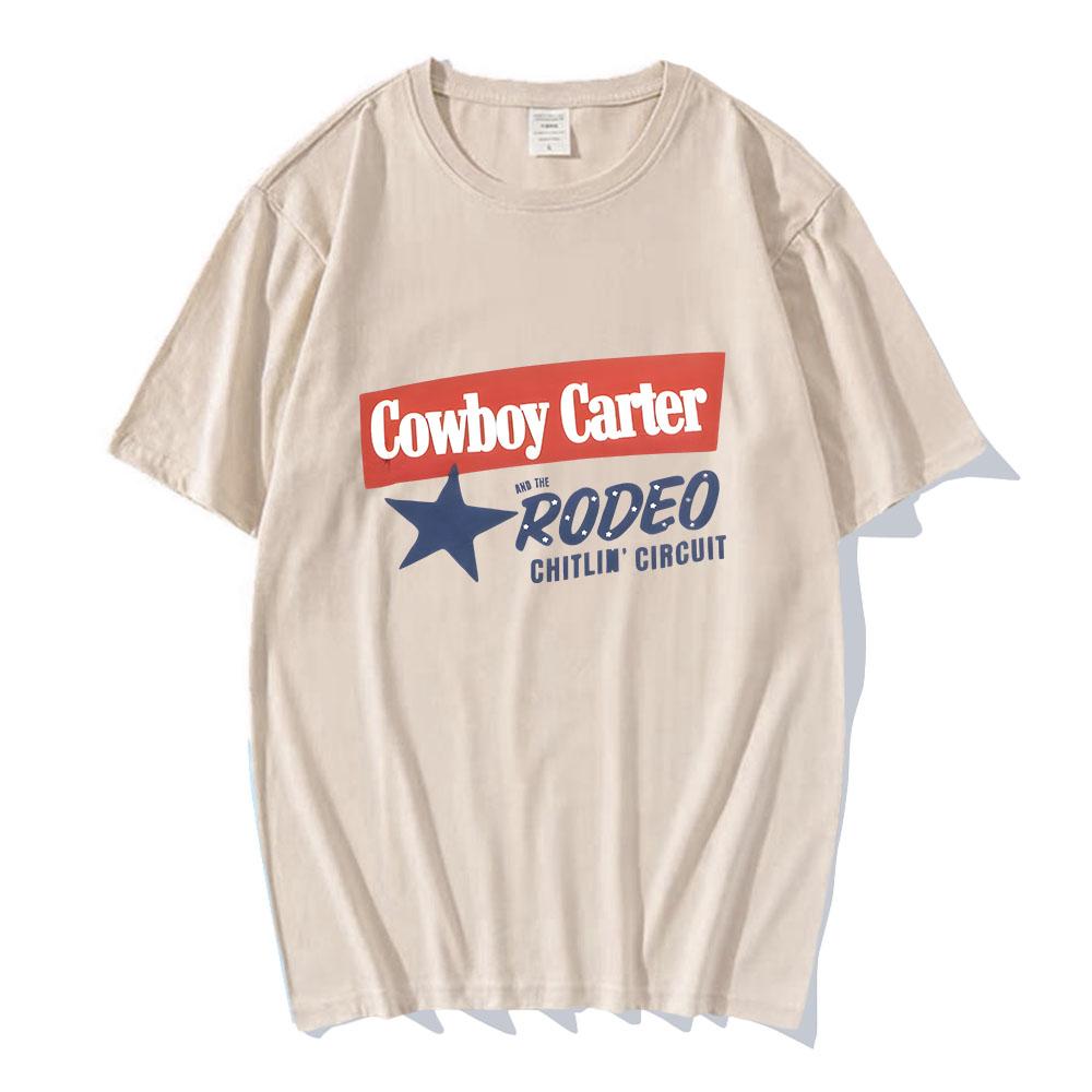 Cowboy Carter Beyoncée Tričko Ležérní Letní Jarní Retro Potisk Trička Bavlna Krátký Rukáv Pohodlná Trička Dámské/Pánské Tričko