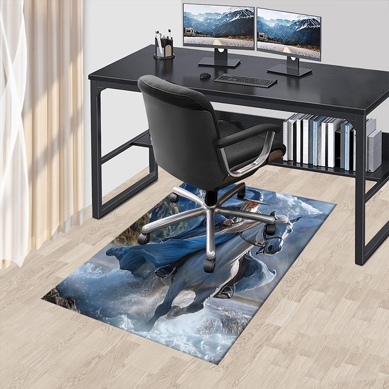 

Wizard Lord of the Rings Polyester Office Carpet Chair Mats, Home Decor Dormitory Floor Protector with Anti-Skid Backing, Large Area Coverag 60cm by 90cm