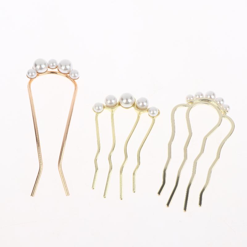 1Pcs Pearl Hair Fork Hair Clip Hairpins Metal U-Shaped Hair Sticks Combs Women Girl Hair Accessories Ornament Styling Tool