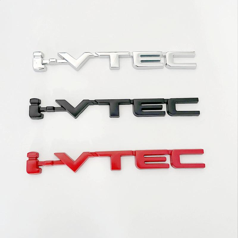 3D Chrome Metal Car Letters Rear Trunk Badge Emblem IVTEC Logo I VTEC Sticker For Honda City Civic Accord Jazz CRV  Accessories