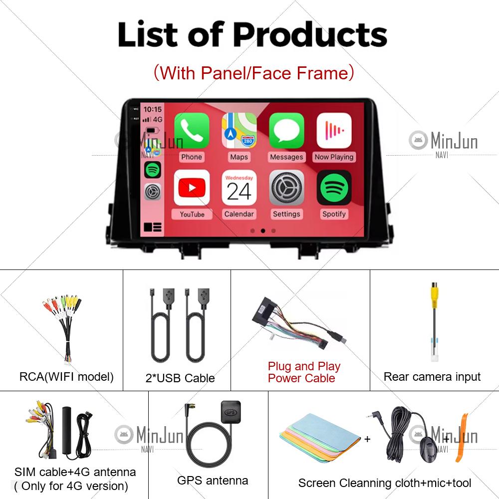 For KIA Morning 3 Picanto 2016 2017 2018 2019 2020 9 Inch Car Multimedia Player Android 14 Car Stereo Car Radio GPS Carplay Auto