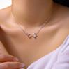 Sweetrain Full Moissanite Necklace for Women 925 Silver Star&Moon Pendant 18k white Plated Female Necklace