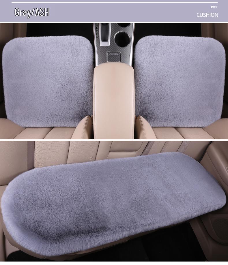 Winter Plush Car Seat Cushion Set: Thick Short Pile, Wool, Rabbit Hair, Non-Slip, 3-Piece
