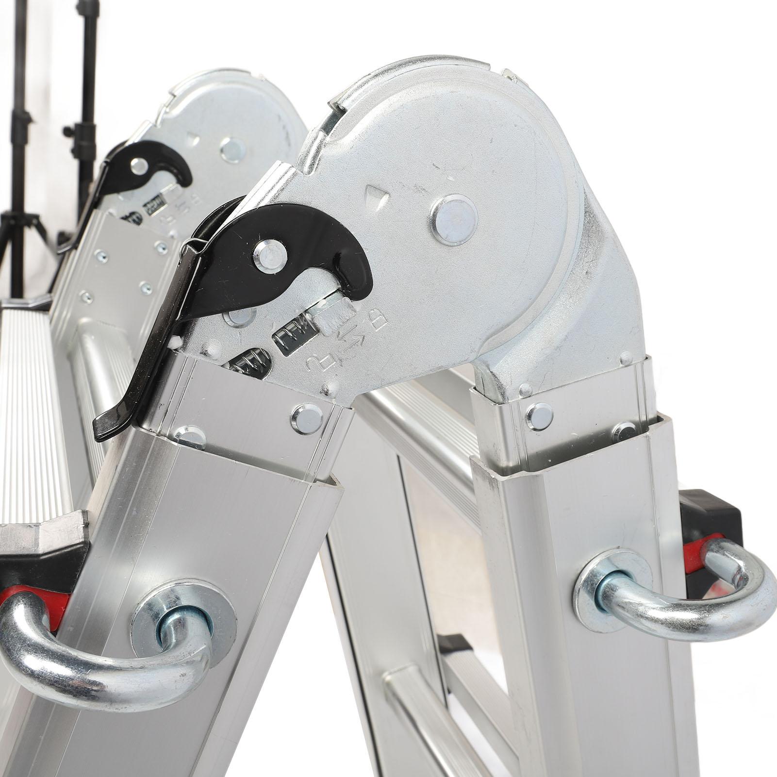 

Телескопическая стремянка А-образная складная лестница из алюминиевого сплава с широкими ножками, грузоподъемность 330 фунтов