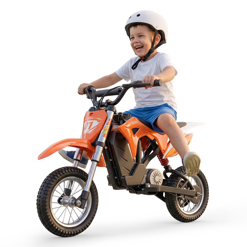 HillMiles MileRocket 1 Kids Electric Dirt Bike 36V 250W 12" Wheels 25km/h Max Speed 20km Range Dual Shock Absorber for Kids Teens