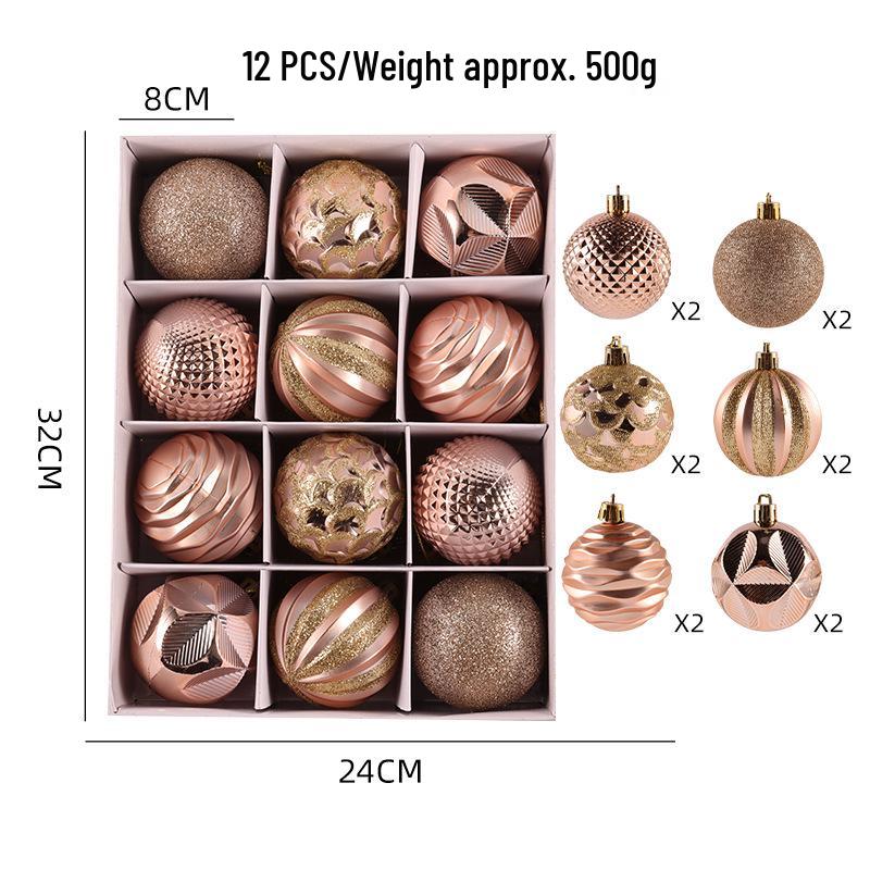 Set of 26 Irregular Painted 6CM Christmas Ball Ornaments for Tree Decoration