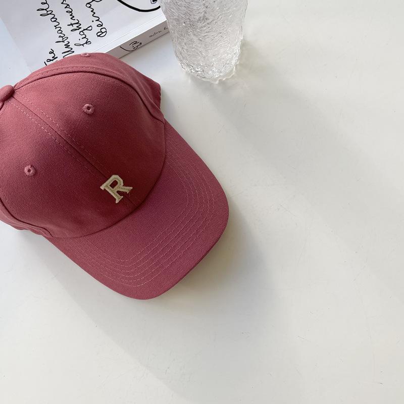 R Letter Baseball Cap Children Spring and Autumn Thin Niche Street Card Sunshade Sunscreen Couple Cap