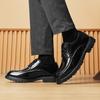 Lackleder formelle Herrenschuhe Klassischer Retro-vielseitiger Stil Täglich Büro Freizeit Geschäftsparty Schwarz Erwachsene Bräutigamschuhe