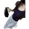 Spice Girl diagonal neck off-the-shoulder cotton short-sleeved T-shirt women's summer design sense niche short slim-fitting and thin Korean top