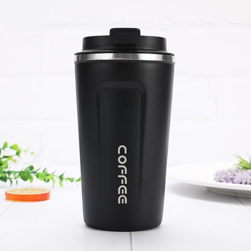 510ml Stainless Steel Coffee Cup, Leak Proof Thermos, Double Wall Coffee Cup, Thermos, Milk, Tea, Water, Travel Vehicle Tableware 1PCS