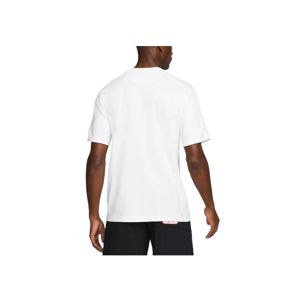 Nike Solid Color Logo Print Pullover Short Sleeve Crew Neck T-Shirt Men Tops White DV9832-100