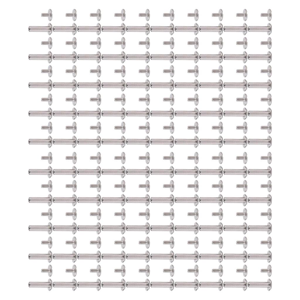 100 Sets Screw Rivet M2 Round Flat Head Stainless Steel Leather Rivets Binding Screws for Crafts