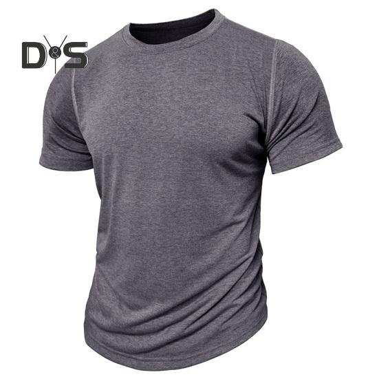 Tricou cu gât rotund pentru bărbați, bumbac, culoare uni, mânecă scurtă, tricou de bază, pulover, tricou casual pentru sport, sală de gimnastică, călătorii, purtare zilnică