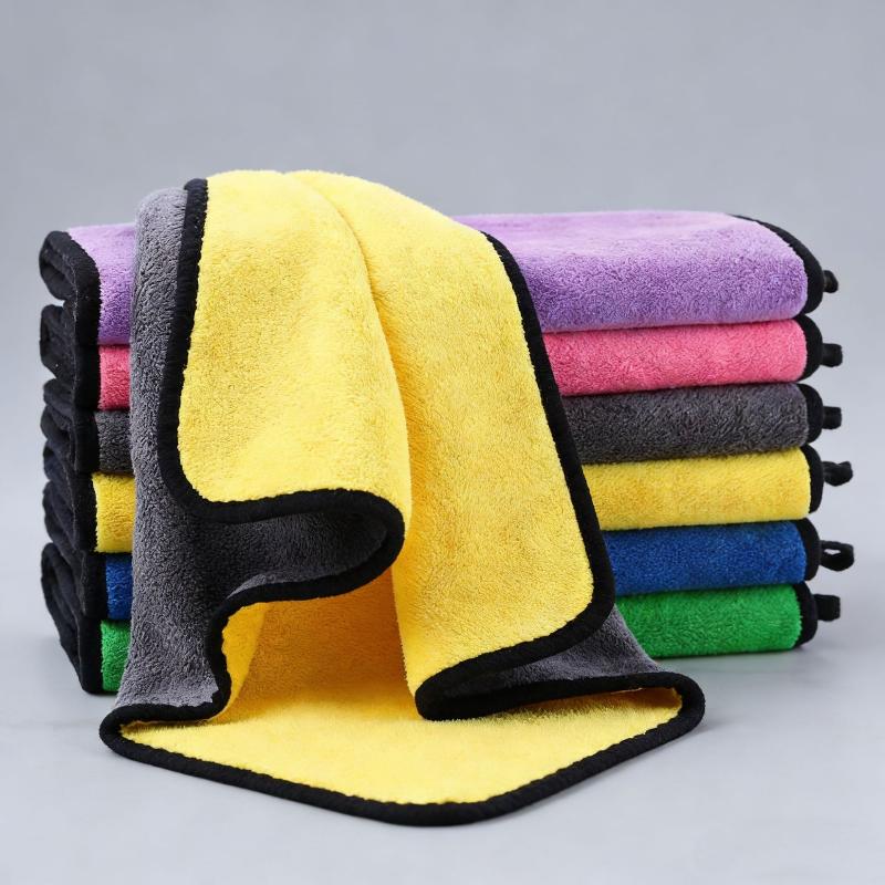Coral Fleece Microfiber Car Drying Towel Super Absorbent Multi Purpose Cleaning Cloth for Auto Interior Exterior Household Wiping