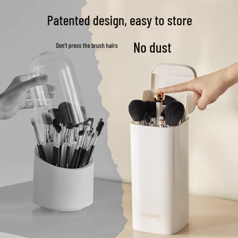 Automatic Lifting Makeup Brush & Lipstick Storage Tube - High-End Desktop Cosmetics Organizer