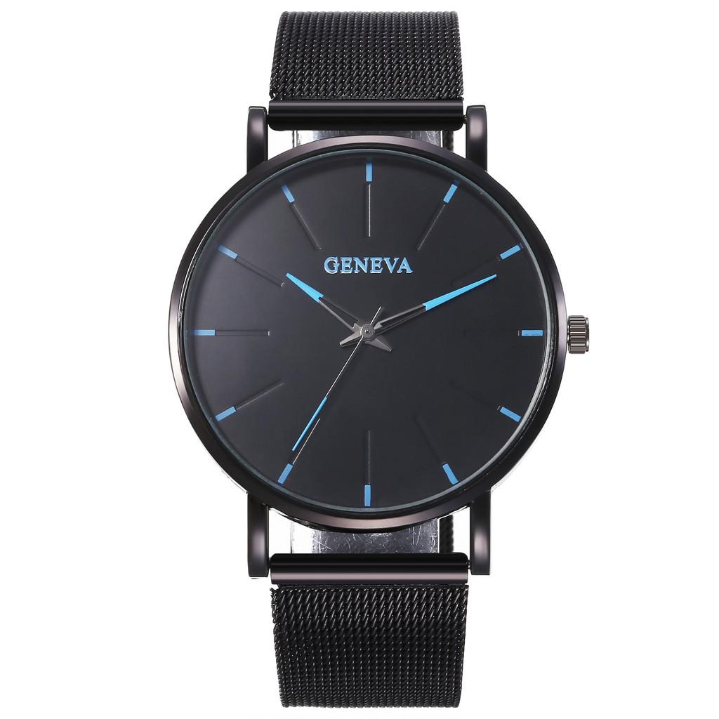 Geneva Mens Quartz Watch Alloy Band With Decorative Dial For Casual Wear