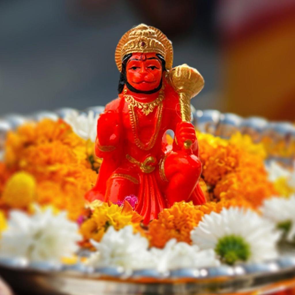 Hanuman Murti for Car with Free Hanging Hanuman and Pocket Chalisa - Bajrang Bali Murti for Protection from Negative Energy