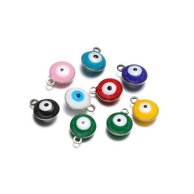 20pcs Stainless Steel 8mm Gold Color Eyes Beads Charms for DIY Necklaces Bracelets Findings Supplies Jewelry Earrings Making