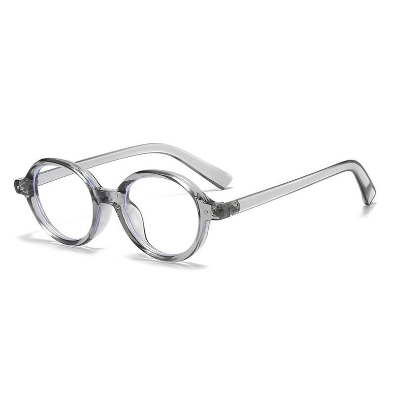 Retro Oval Frame Glasses: Anti-Blue Light, Plain Lenses