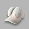 Lamb Fleece Y2k Rabbit Ear Hat Korean Peaked Cap Lovely Women's Baseball Hat  Female