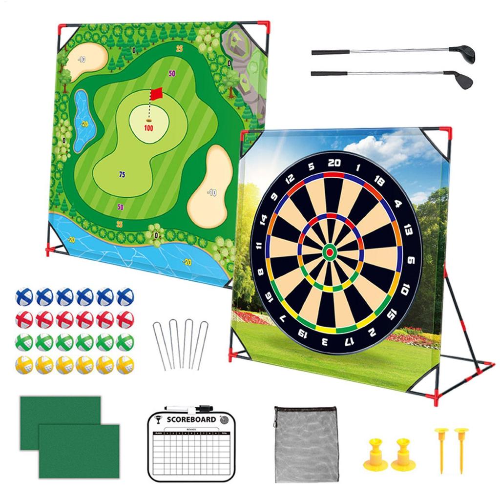 One Set Golf Battle Chipping Game Golf Hitting Mat Sports Activities Putting Practice Toy Swing Training Tool For Home Backyard