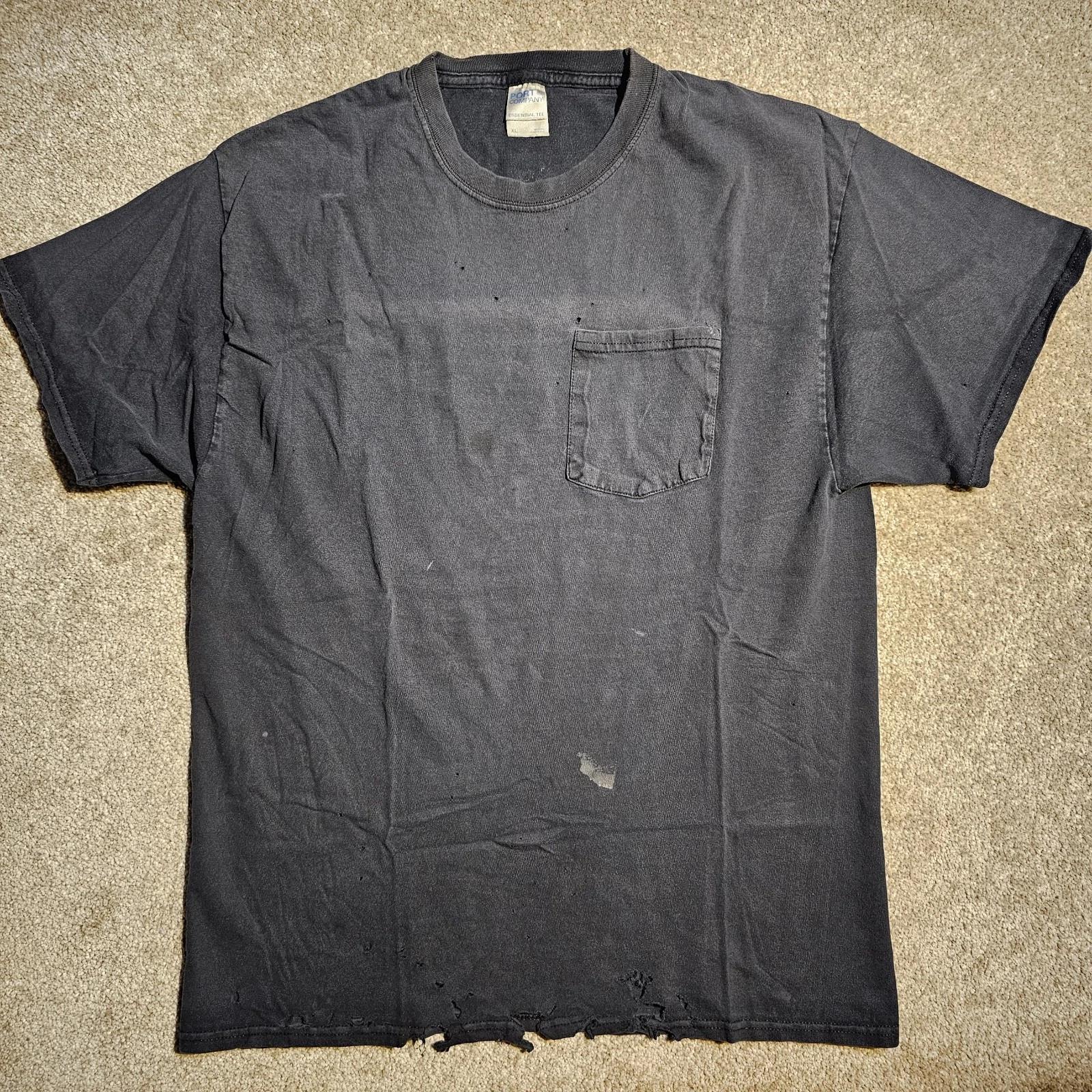 Vtg 90s Y2k Destroyed Summit Signal Faded Mens L Pocket T-shirt Skate Emo Sleeze L