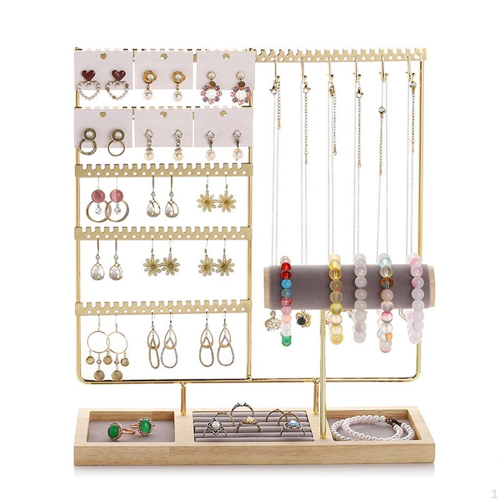 Jewelry Display Stand Bracelet and Holder with Wooden Tray for Showroom