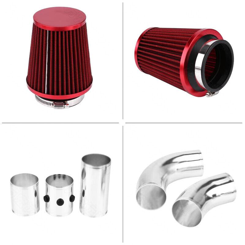 3" 76mm hliníková slitina Vícenásobná kombinovaná trubka sání studeného vzduchu do auta + filtr