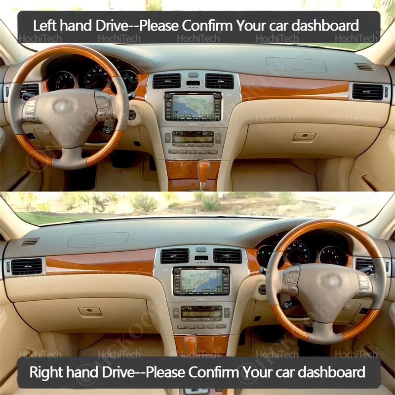 Car Dashmat Black/Brown Leather Dashboard Cover Suede Leather Dash Mat Pad Sunshade for Lexus ES ES300 XV30 MCV30 2000-2005