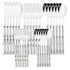 16/24/30Pcs Gold Imitation Wooden Handle Dinnerware Cutlery Set Stainless Steel Tableware Knife Fork Spoons Silverware Western Flatware