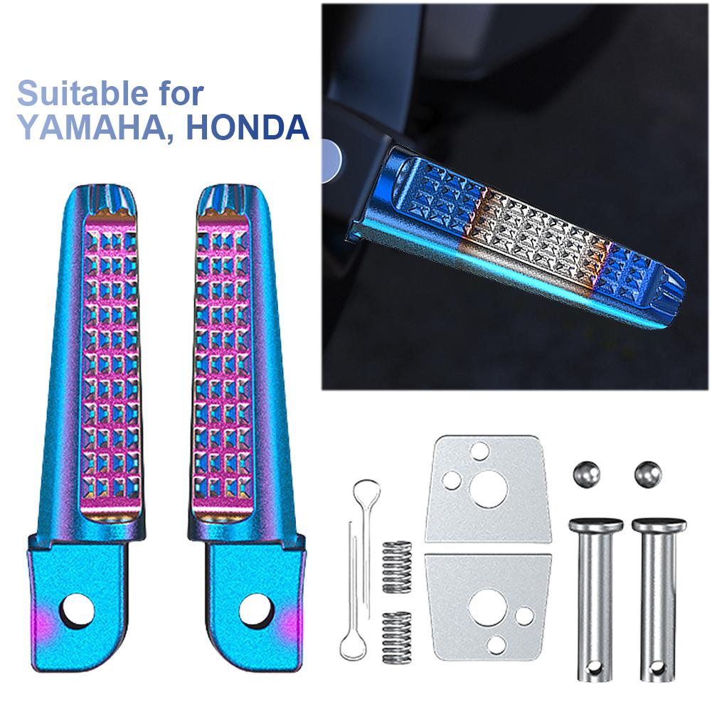 1 Pair Foot Peg Anti-Slip Foot Rests Pegs Aluminum Alloy Rear Foot Rider Rests for Honda Phantom 150 CB190R for Yamaha