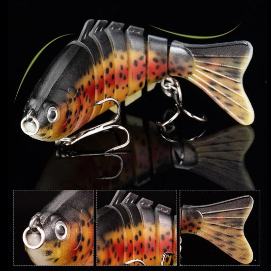 5Pcs Bionic Swimming Baits with Treble Hooks Realistic Looking Bright