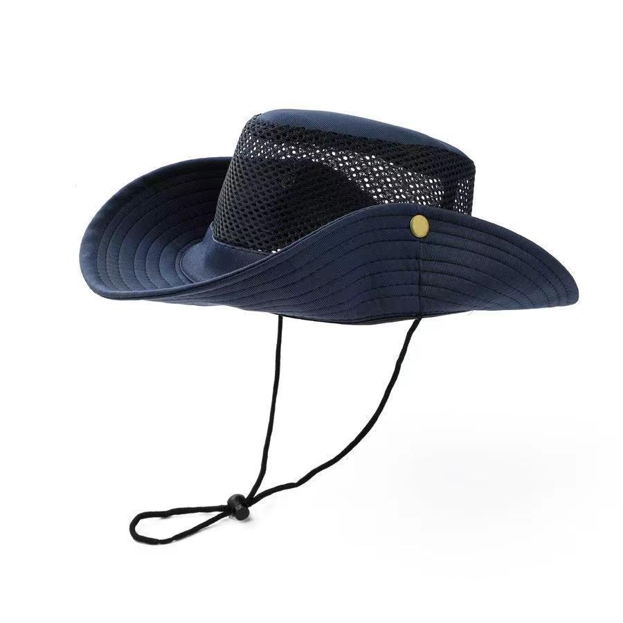 Outdoor Solid Color Fisherman Hat: Sun, Camouflage, Mountain Climbing, Western Straw, Breathable Summer Hat.
