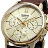 Casio BESIDE Quartz Men's Watch BMS-300GL-5AV Sapphire Glass Brown Leather Band Multi-Axis 24-Hour Display Gold