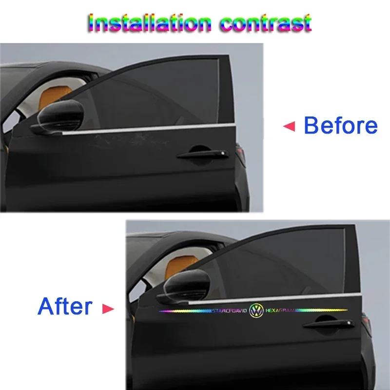 Dla VW Nowy 60cm Laserowa Naklejka na Szybę Samochodową Naklejki na Karoserię Samochodu dla Volkswagen Golf MK4 MK6 MK7 Jetta Touareg Beetle Passat Polo