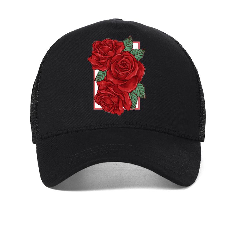 Cappellino da baseball unisex con stampa di rose per uomo donna cappellino con fiori rapper cappelli hip hop street sport all'aperto uomo cappello da donna
