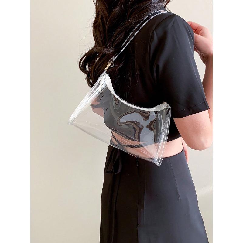 Ambiel Charm Erkend Kleine Transparante Crossbody Tas voor Vrouwen, Stijlvolle en Leuke Doorzichtig Handtas Schoudertas. Stadion one-size schoon