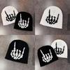 Skull Finger Knit Hat With Warm Acrylic Material For Streetwear Winter Fashion