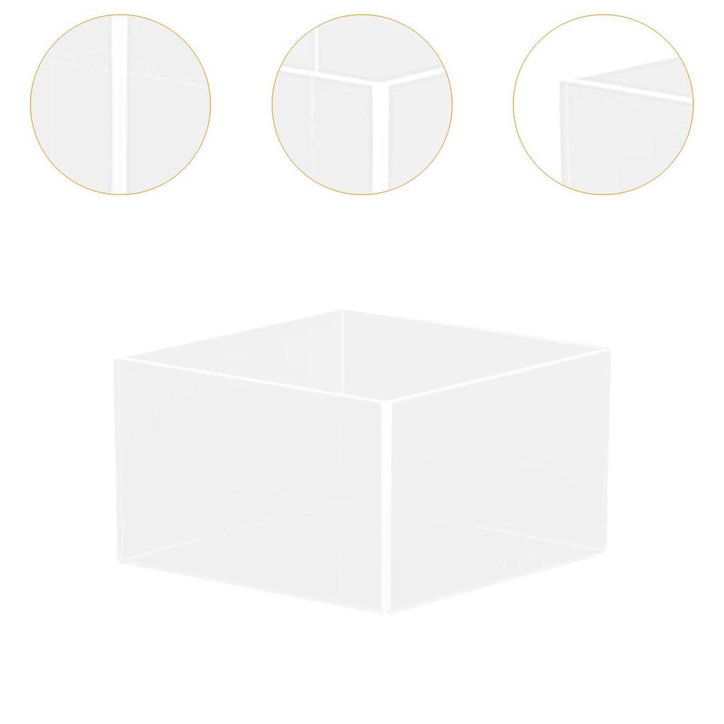 Acrylic Cube Display Box Stand 5 Sided for Parties Cosmetics Cupcake