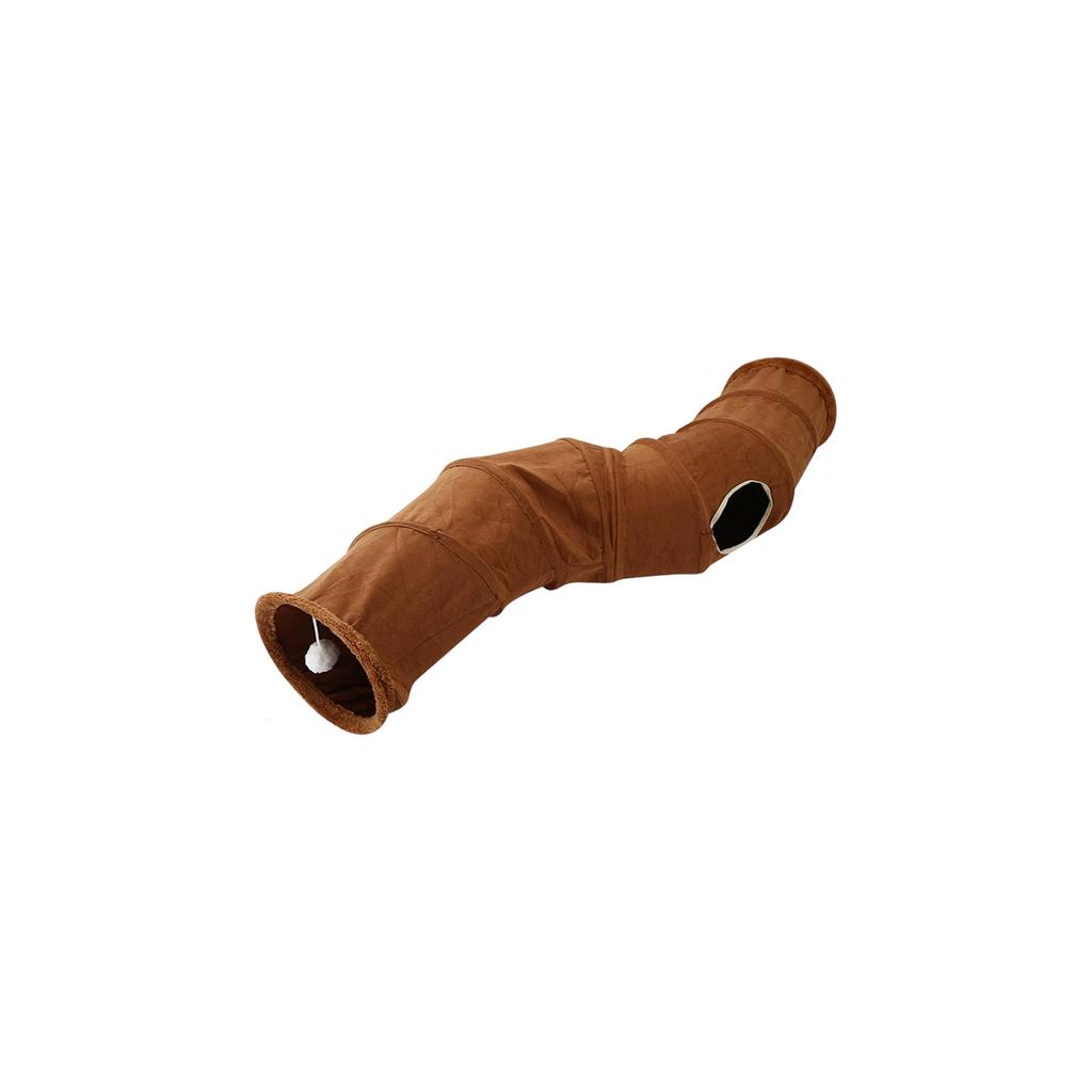 Túnel para Gatos com Orelhas de Gato, Tubo Interativo para Gatos com Bola Suspensa, Brinquedo para Gatos Auto-Brincável com Som de Amassar para Gatos de Interior, Gatinhos, Filhotes, Coelhos