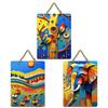 Nature & Wildlife Inspired Modern Art Wooden Wall Hanging - Multicolor