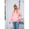 Women's  Fall Winter Solid Color Hooded Pocket Loose Long Sleeve Sweatshirt Coat, Amazon Europe America Cross-border Wholesale