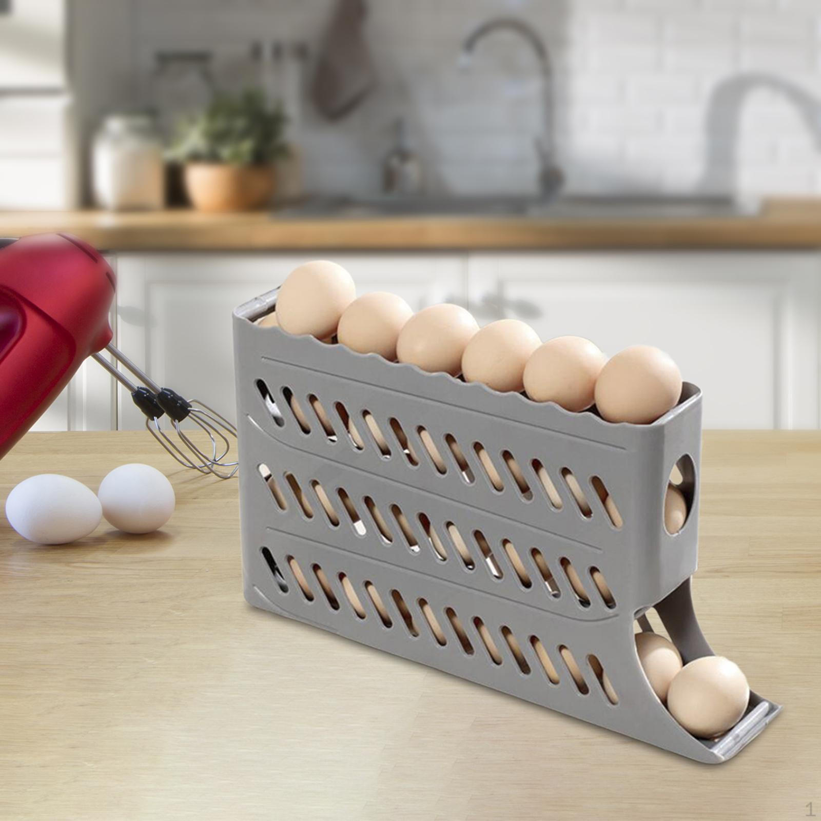 

Автоматический держатель для диспенсера для яиц, компактная стойка для хранения, роликовый органайзер, контейнер для серый