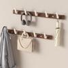 Wood Bathroom Hook Walnut Black Aluminum Wall Mounted 3 4 5 6 Row Hooks Bedroom Lavatory Coat Towel Key Storage Holder Hanging