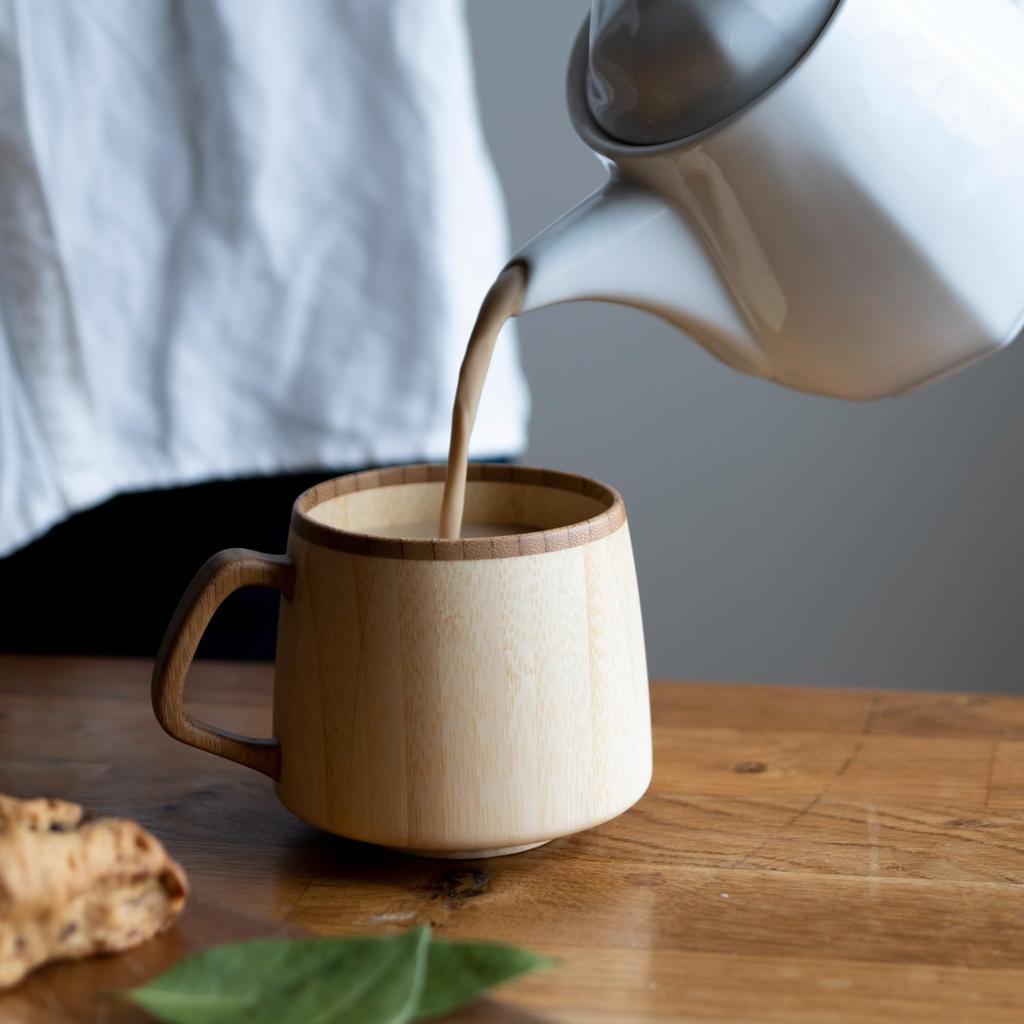 RIVERET Franc Spülmaschinenbecher, 310ml, Bambus, Sicher, Braun, RV-207B