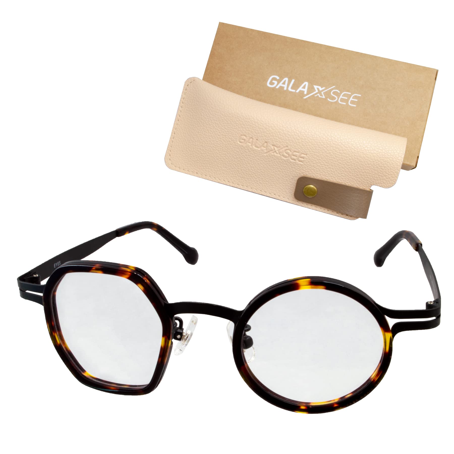 

Очки для чтения Galaxsee, серия очков Professor, асимметричный дизайн, синяя оправа из нержавеющей стали, повседневная, деловая, мужская GA-01 (С6