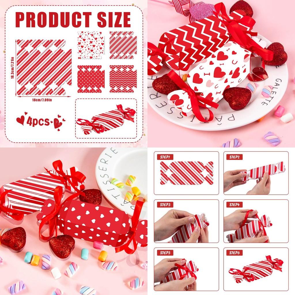 Valentines Day Candy Shape Snack Packaging Box Party Decor Set With Paper Material For Celebrations