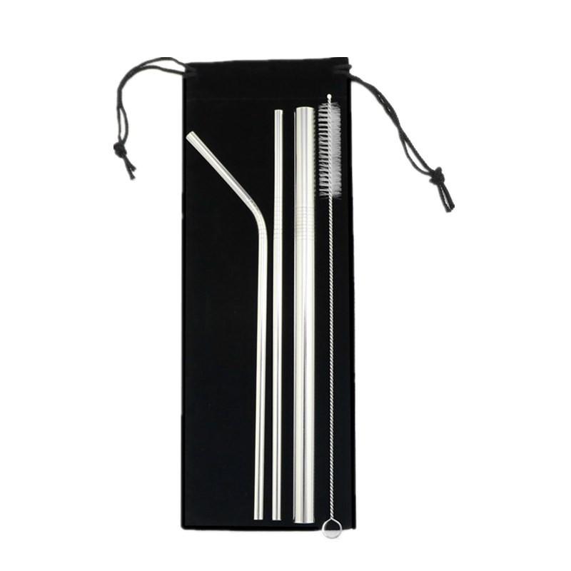 7 Pcs/set Reusable Drinking Straw High Quality 304 Stainless Steel Metal Straw with Cleaner Brush for Mugs Water Dispenser